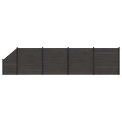 Ensemble de Cl&ocirc;ture 5 pcs 792 x 186 cm WPC et Aluminium Noir