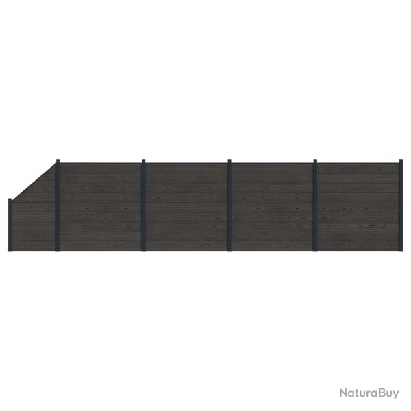Ensemble de Cl�ture 5 pcs 792 x 186 cm WPC et Aluminium Noir