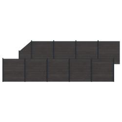 Ensemble de Cl&ocirc;ture 10 pcs 1657 x 186 cm WPC et Aluminium Noir