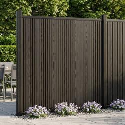 Panneau de cl&ocirc;ture 4 pcs WPC et Aluminium Noir
