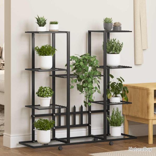 Jardini�re avec roues 94,5x24,5x91,5 cm Noir Fer