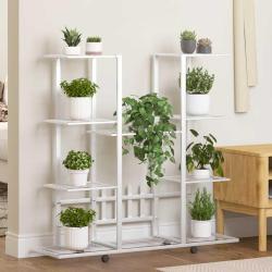 Jardini&egrave;re avec roues 94,5x24,5x91,5 cm Blanc Fer