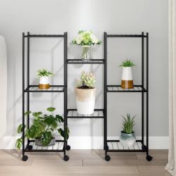 Jardini&egrave;re avec roues 83x25x83,5 cm Noir Fer
