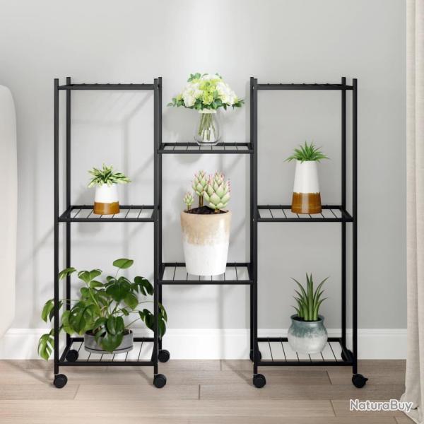 Jardini�re avec roues 83x25x83,5 cm Noir Fer