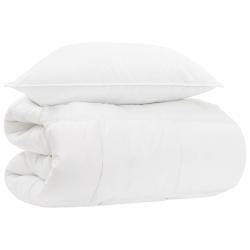 Ensemble de Duvet avec oreiller 2 pcs Blanc Bambou