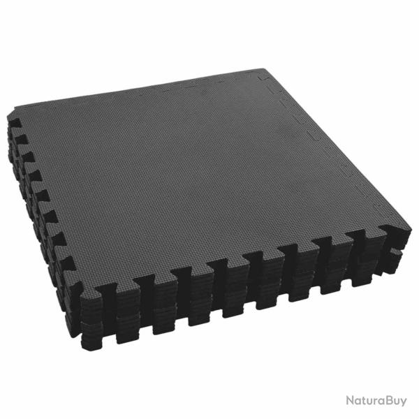Tapis de sol de piscine 12 pcs Noir 4,32 m� Mousse EVA