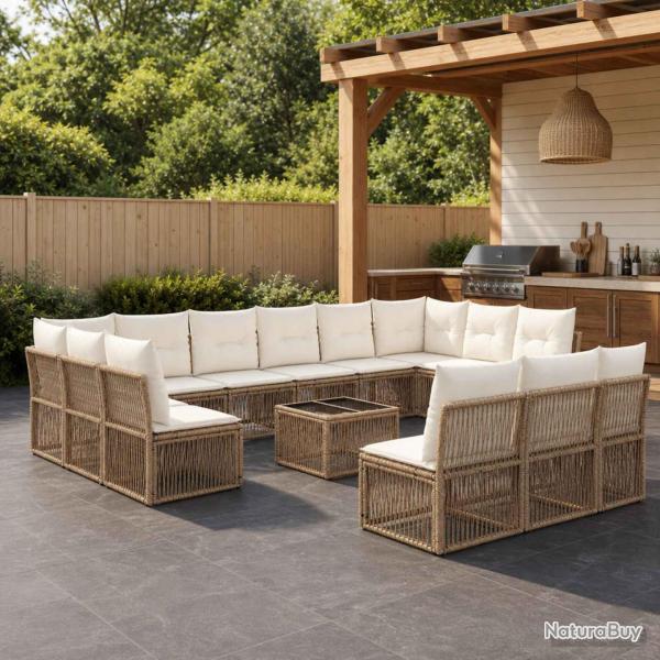 Ensemble de canap� de 14 pcs Beige polyrotin
