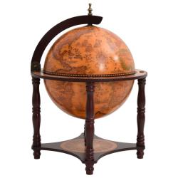 Support &agrave; vin bar forme globe Marron Bois d'eucalyptus massif