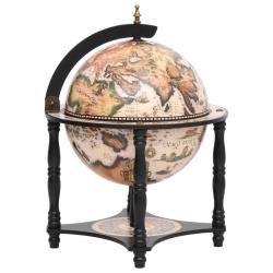 Support &agrave; vin bar forme globe Noir Bois d'eucalyptus massif