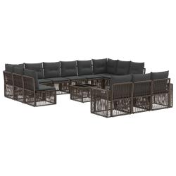 Ensemble de canap&eacute; de 14 pcs Gris et Gris fonc&eacute;