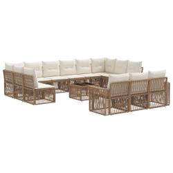 Ensemble de canap&eacute; de 14 pcs Beige et blanc cr&egrave;me