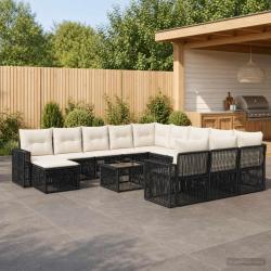 Ensemble de canap&eacute; de 13 pcs Noir et blanc cr&egrave;me