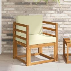 Canap&eacute; d'ext&eacute;rieur en bois d'acacia massif et polyester naturel, pour la terrasse