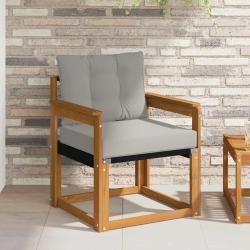 Canap&eacute; d'ext&eacute;rieur Bois d'Acacia Massif Gris Naturel et Clair