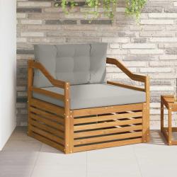 Canap&eacute; d'ext&eacute;rieur en bois massif d'acacia naturel et gris clair