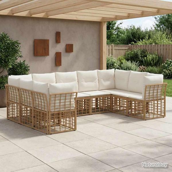 Ensemble de canap�s d'ext�rieur Blanc Naturel et Cr�me