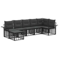 Ensemble de canap&eacute;s d'ext&eacute;rieur 7 pcs Noir et Gris fonc&eacute;