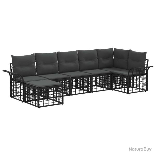 Ensemble de canap�s d'ext�rieur 7 pcs Noir et Gris fonc�
