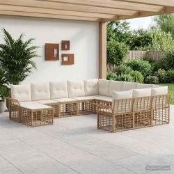 Ensemble de canap&eacute; de 12 pcs Blanc Naturel et Cr&egrave;me
