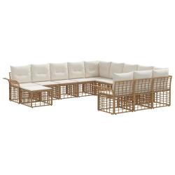 Ensemble de canap&eacute; de 12 pcs Blanc Naturel et Cr&egrave;me