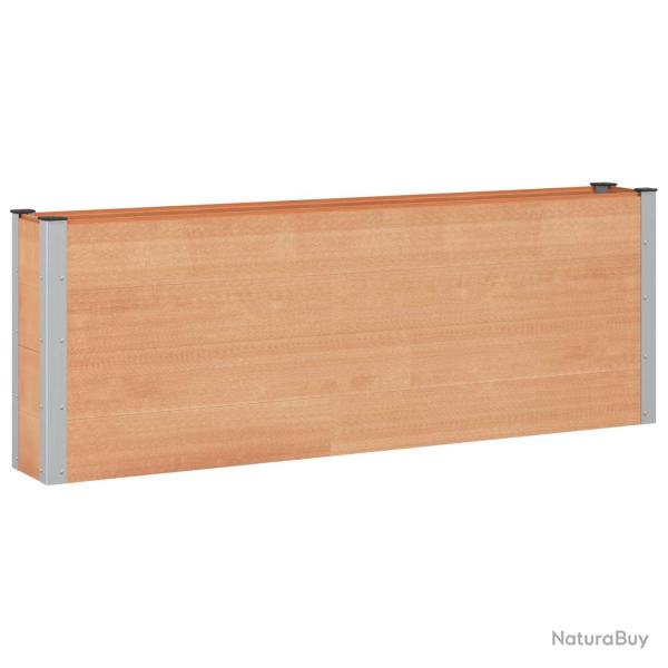 Jardini�re sur�lev�e Marron 200 x 30 x 72 cm WPC et Aluminium