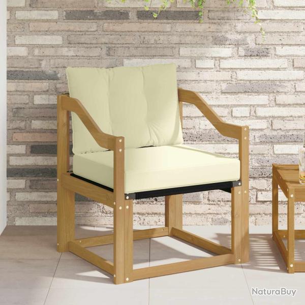 Canap� d'ext�rieur Bois d'Acacia Massif Blanc et cr�me