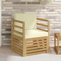 Canap&eacute; d'ext&eacute;rieur Polyester Blanc et cr&egrave;me