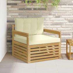 Canap&eacute; d'ext&eacute;rieur en polyester blanc et cr&egrave;me, pour la terrasse