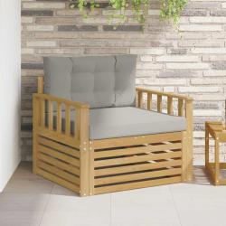 Canap&eacute; d'ext&eacute;rieur en polyester blanc et gris clair, pour la terrasse