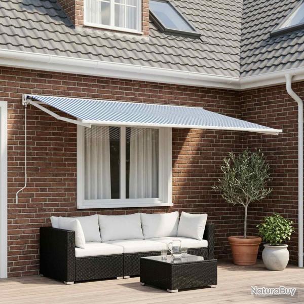 Toile de rechange pour auvent Bleu et Blanc 400 � 350 cm