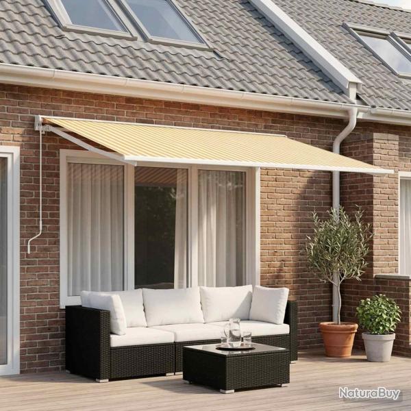 Toile de rechange pour auvent Jaune et blanc 250 x 200 cm