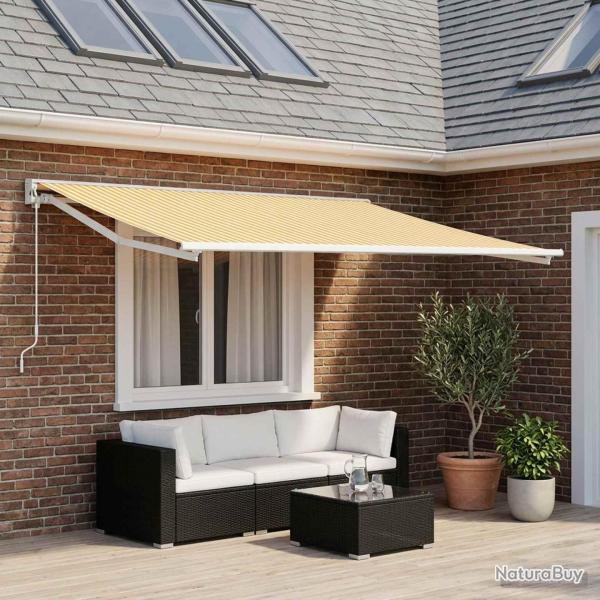Toile de rechange pour auvent Jaune et blanc 300 x 250 cm