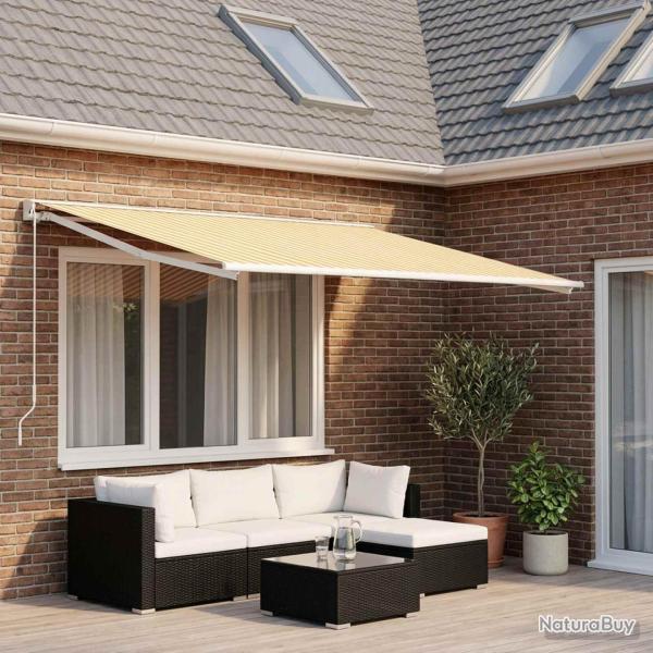 Toile de rechange pour auvent Jaune et blanc 600 � 300 cm