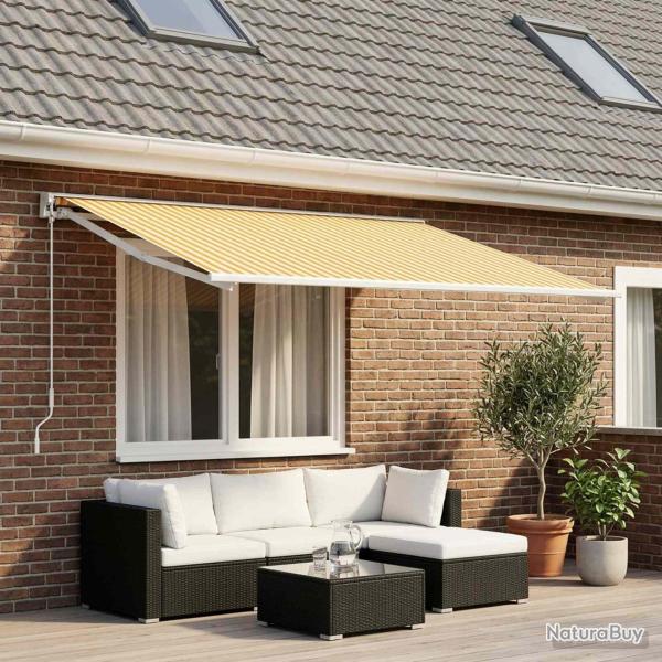 Toile de rechange pour auvent Jaune et blanc 600 � 350 cm