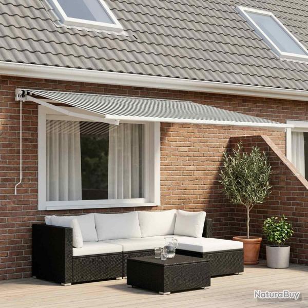 Toile de rechange pour auvent Anthracite et blanc 450 � 350 cm
