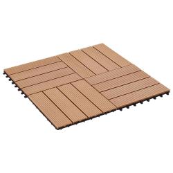 Carreau de terrasse 22 pcs Teck 30 x 30 cm WPC