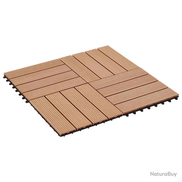 Carreau de terrasse 22 pcs Teck 30 x 30 cm WPC