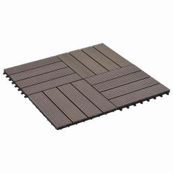 Carreau de terrasse 22 pcs Marron fonc&eacute; 30 x 30 cm WPC