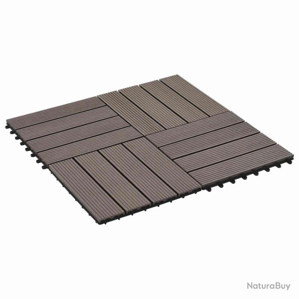 Carreau de terrasse 22 pcs Marron fonc� 30 x 30 cm WPC