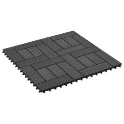 Carreau de terrasse 22 pcs Noir 30 x 30 cm WPC