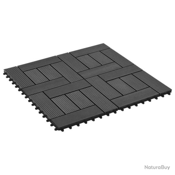 Carreau de terrasse 22 pcs Noir 30 x 30 cm WPC