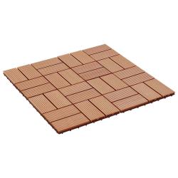 Carreau de terrasse 22 pcs Teck 30 x 30 cm WPC