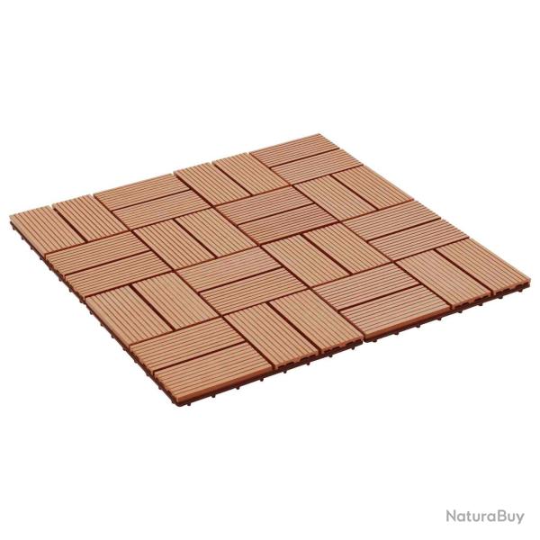 Carreau de terrasse 22 pcs Teck 30 x 30 cm WPC