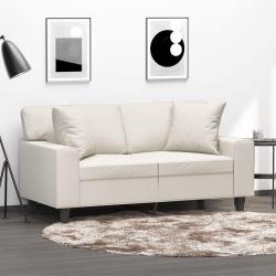 Coussins d&eacute;coratifs lot de 2 Cr&egrave;me 40x40 cm Similicuir