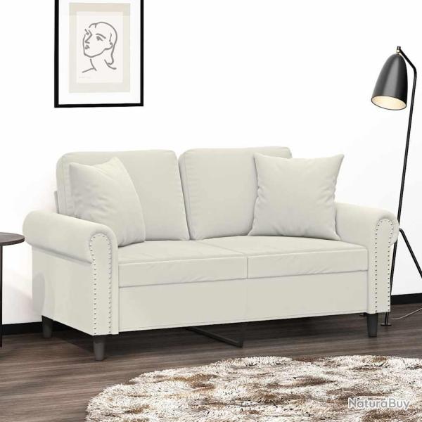 Coussins d�coratifs lot de 2 Cr�me 40x40 cm Velours