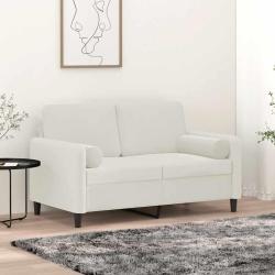 Coussins d&eacute;coratifs lot de 2 Cr&egrave;me &Oslash;15x50 cm Velours