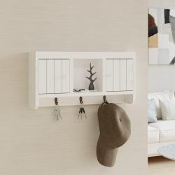 Armoire &agrave; cl&eacute;s Blanc 40x8,5x20 cm Bois d'ing&eacute;nierie et acier