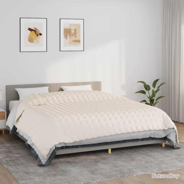 Couverture lest�e Cr�me clair 235x290 cm 11 kg Tissu