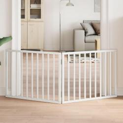 Barri&egrave;re pour chien pliable &agrave; 2 panneaux Blanc 160 cm Bois de peuplier