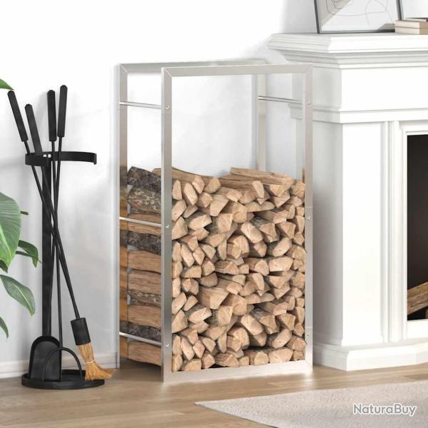 Portant de bois de chauffage 50x28x94 cm acier inoxydable